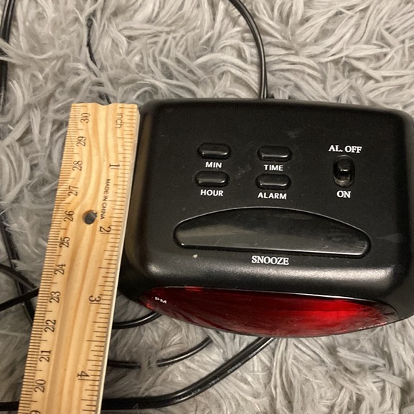 Black Battery Operated Alarm Clock 4” Wide - Picture 5 of 6